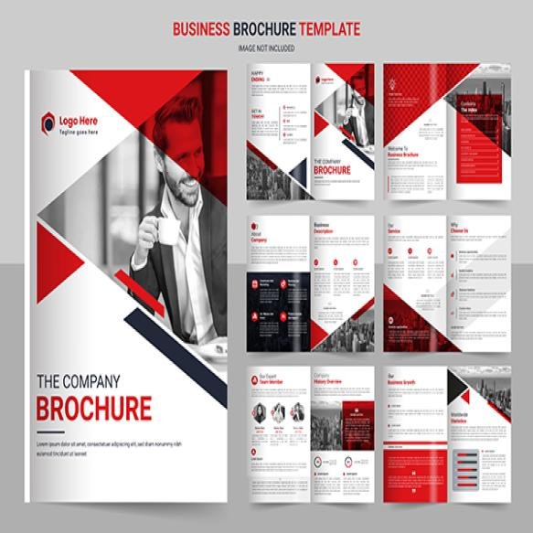 Business Brochure Template Layout Design Minimal Business 12 Page Red Color Brochure Template Design