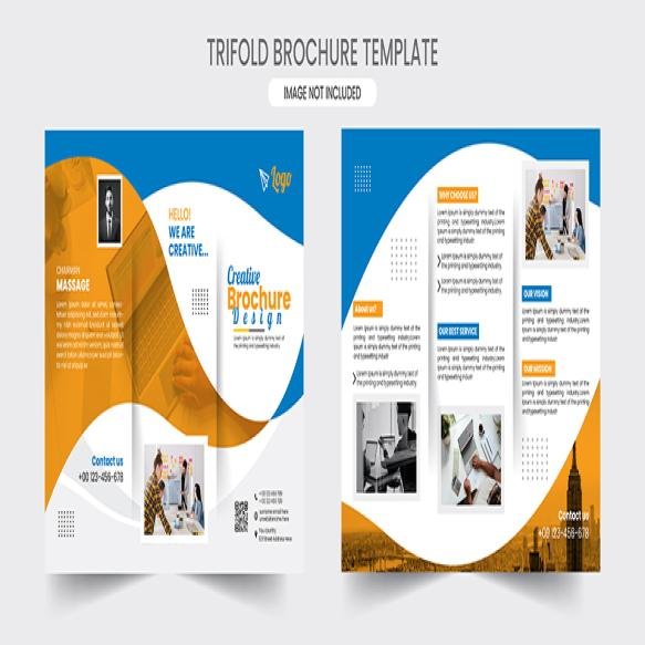 Business Brochure Template Tri Fold Layout Corporate Design Leaflet With Minimal Design Template