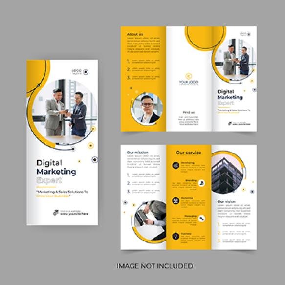 Business Trifold Brochure Design Digital Marketing Brochure Multipurpose Leaflet Flyer Design