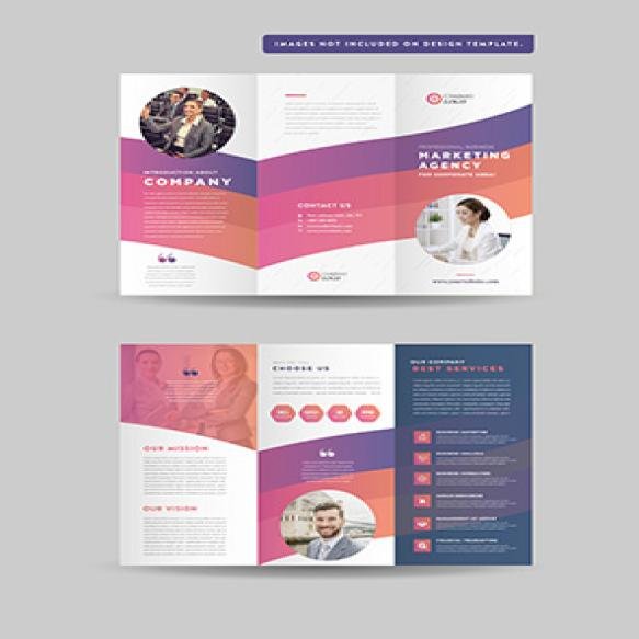 Business Tri Fold Brochure Design Three Folded Flyer Handout Design