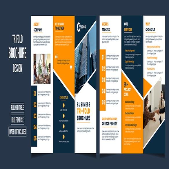 Business Trifold Brochure Template Layout Premium Vector