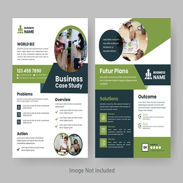 Case Study Layout Flyer Minimalist Business Report With Simple Design