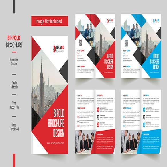 Clean Corporate Bifold Brochure Template Premium Style With Modern Style Clean Concept (1)