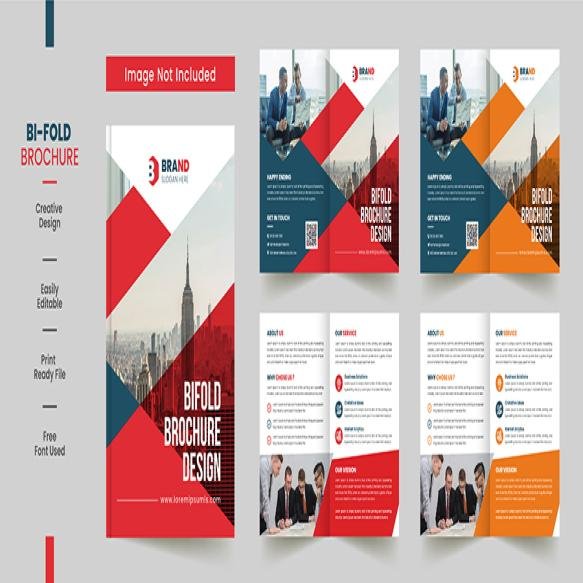 Clean Corporate Bifold Brochure Template Premium Style With Modern Style Clean Concept