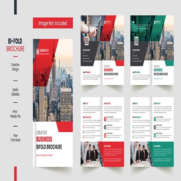 Clean Corporate Bifold Brochure Template Premium Style With Modern Style Clean Concept Use B (1)