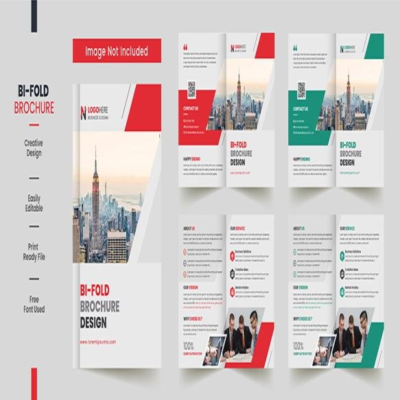 Clean Corporate Bifold Brochure Template Premium Style With Modern Style Clean Concept Use B