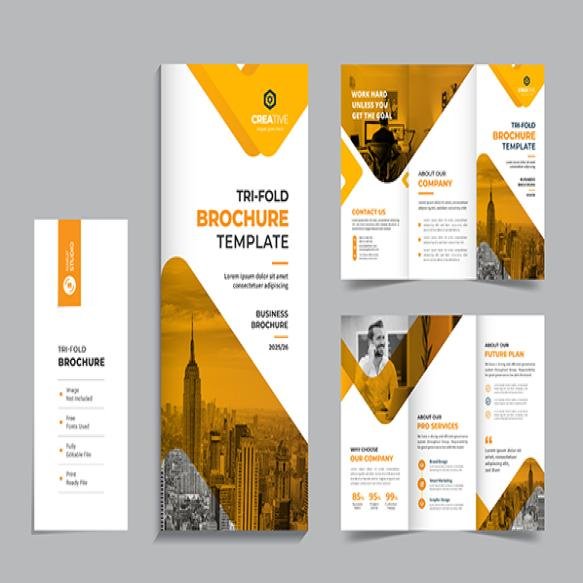 Clean Minimal Corporate Trifold Business Brochure Design Template (1)