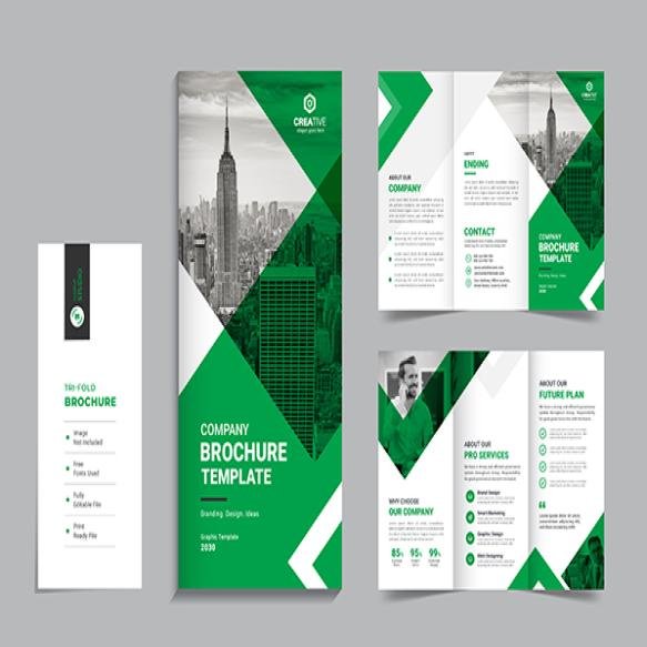 Clean Minimal Corporate Trifold Business Brochure Design Template (3)