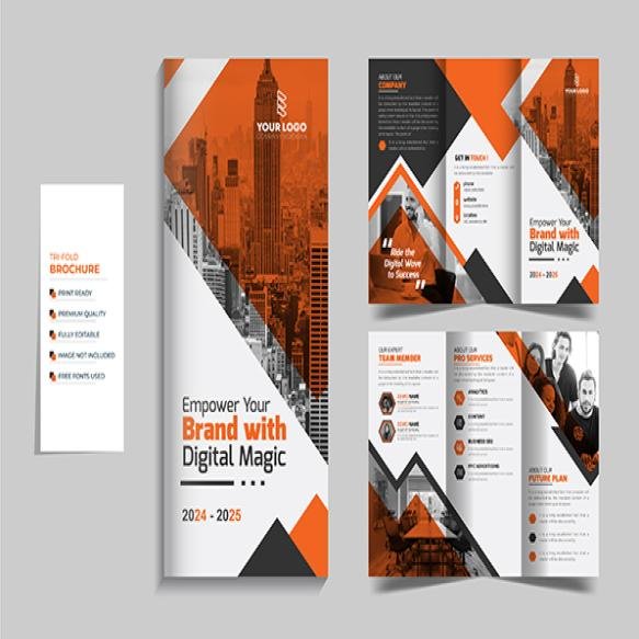 Clean Minimal Trifold Brochure Layout Design
