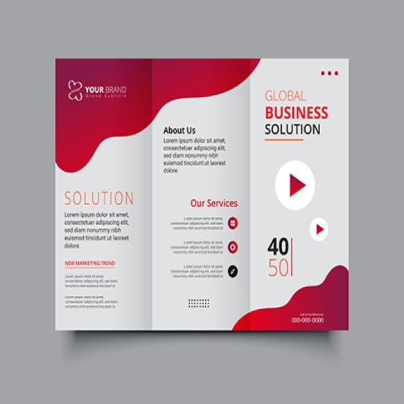Colorful Business Trifold Brochure Design Vector Template (2)