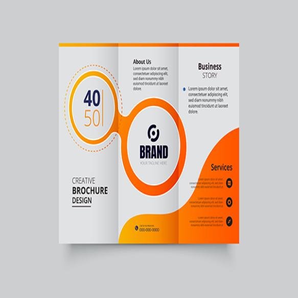 Colorful Business Trifold Brochure Design Vector Template