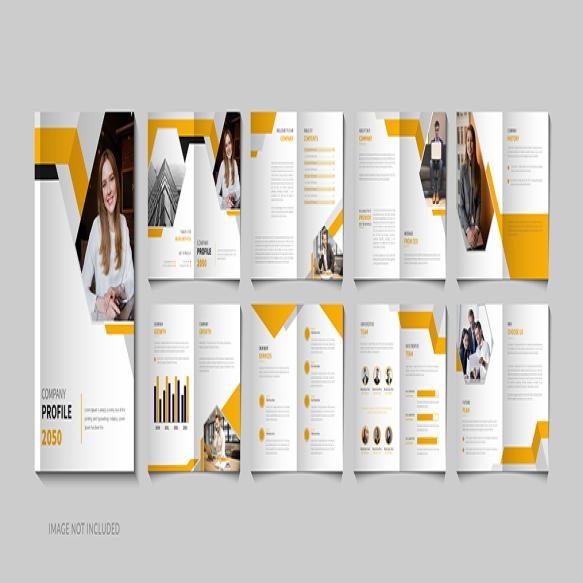 Company Profile Brochure Template Design Corporate Business Brochure Layout 16 Page Brochure