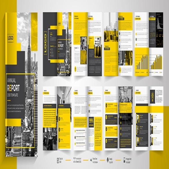 Company Profile Brochure Template Design Designbi Fold Brochure Catalog Annual Report Design (1)