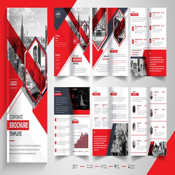 Company Profile Brochure Template Design Designbi Fold Brochure Catalog Annual Report Design (2)