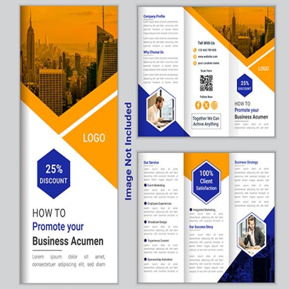 Professional Minimalist Corporate Company Trifold Brochure Design