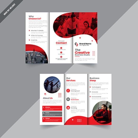 Read Trifold Brochure Layout With Square Elements