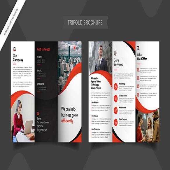 Red Trifold Brochure Template