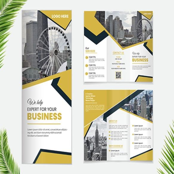 Red Wavy Trifold Brochure