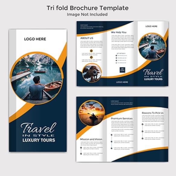 Travel Tourism Tri Fold Brochure Template