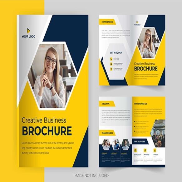 Trendy Minimalist Creative Bifold Brochure Business Proposal Business Profile Template Premium