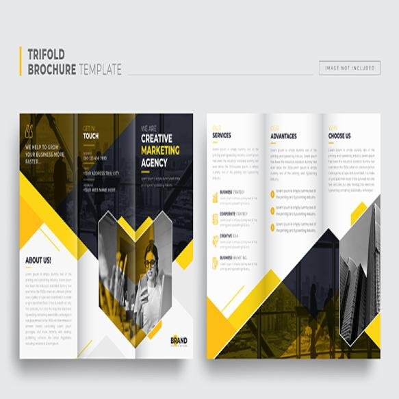 Trifold Brochure Template Design Corporate Business Agency
