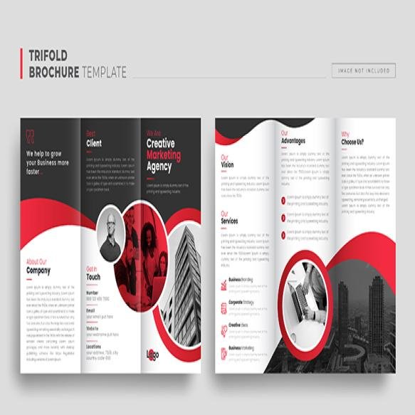 Trifold Brochure Template Design Modern Corporate Trifold Brochure Layout Leaflet Design