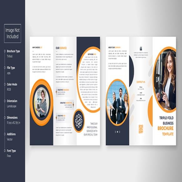Trifold Business Brochure With Dip Color