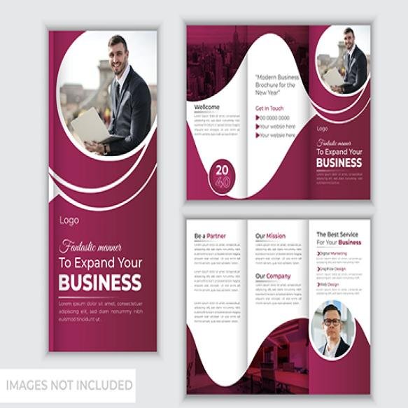 Vector Abstract Trifold Brochure Cover Book Magazine