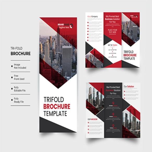 Vector Abstract Trifold Brochure Template (1)