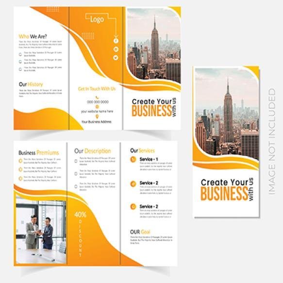 Vector Abstract Trifold Brochure Template