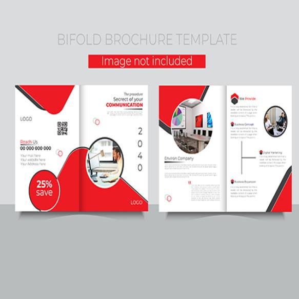 Vector Bifold Brochure Design Template