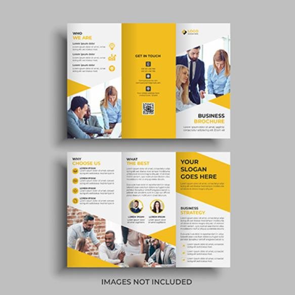 Yellow Trifold Brochure Design Template