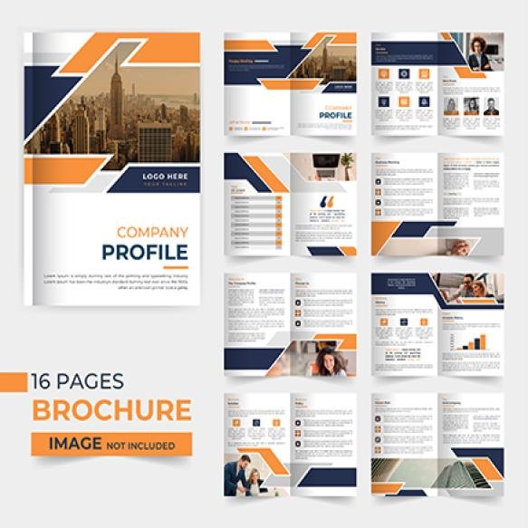 Company Profile Template Design With Modern Shapes Multipage Corporate Brochure Design