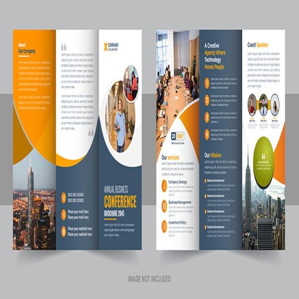 Conference Trifold Brochure Template Design