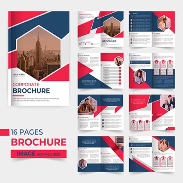 Corporate 16 Pages Multipage Brochure Design Template Company Profile Template Design