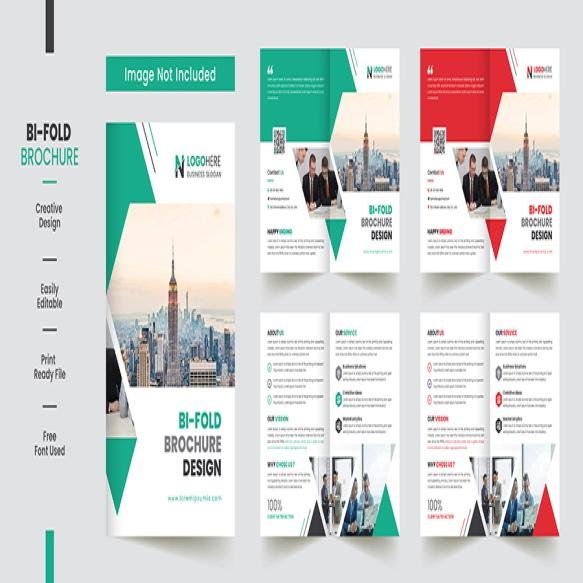 Corporate Bifold Brochure Template Premium Style With Modern Style Clean Concept (1)