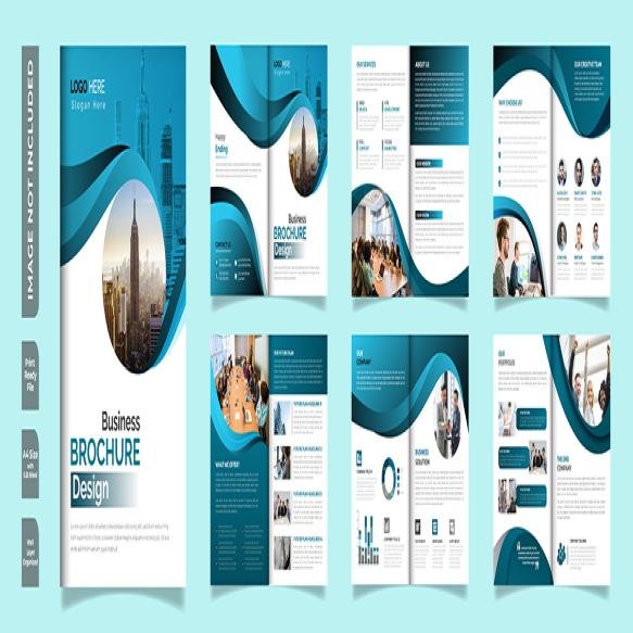 Corporate Bi Fold Business Brochure Design Template 12 Pages