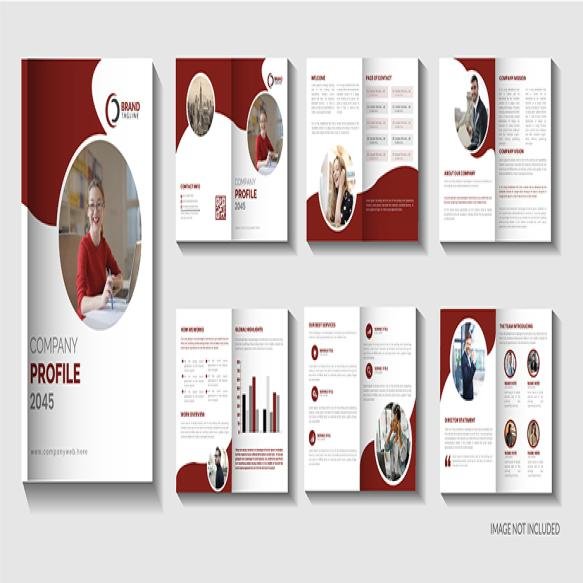 Corporate Brochure Company Profile Annual Report Cover Design Template Set