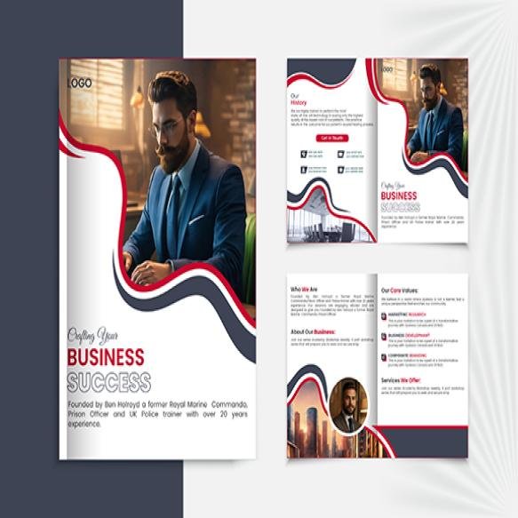 Corporate Business Bifold Brochure Design Template Abstract Company Profile Design