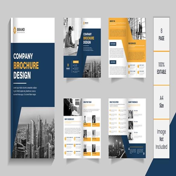 Corporate Business Brochure 8 Pages A4 Template Premium Vector