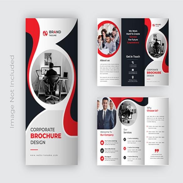 Corporate Business Trifold Brochure Template Design
