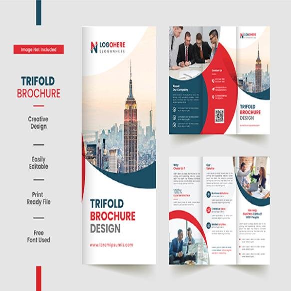 Corporate Business Trifold Brochure Template With A4 Size