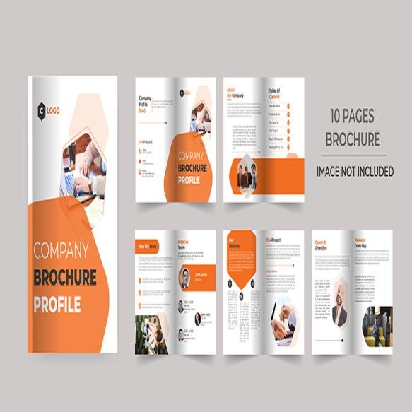 Corporate Company Business Bifold Brochure Design Template