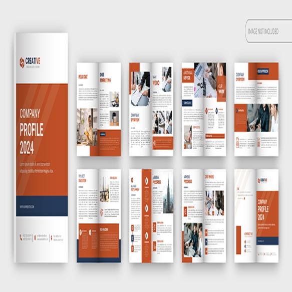 Corporate Company Profile Brochure Template Design With Creative Minimal Shapes Premium Vector