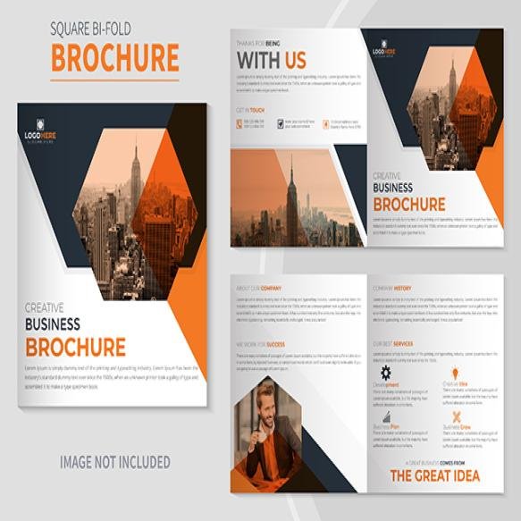 Corporate Company Square Bifold Brochure With Business Magazine Template (1)