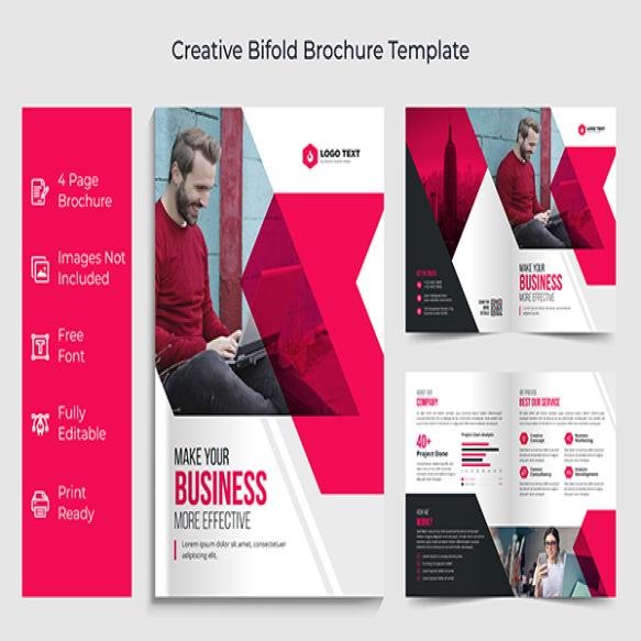 Creative Bi Fold Brochure Design Template Corporate Business Advertising Marketing Agency