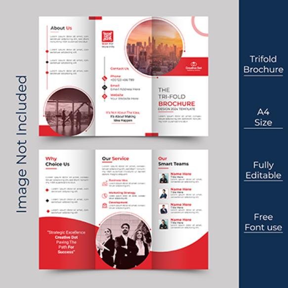 Creative Business Trifold Brochure Template With Modern Design