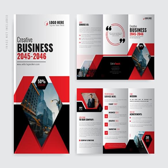 Creative Business Trifold Flyer Brochure Template Design Premium Vector