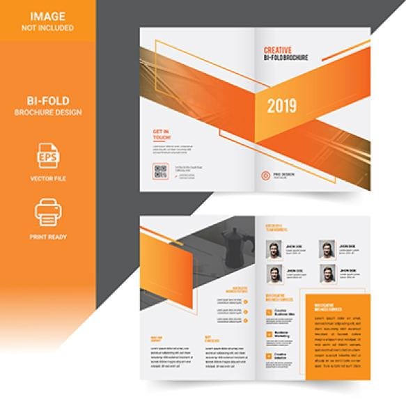 Creative Corporate Bi Fold Brochure Template Design