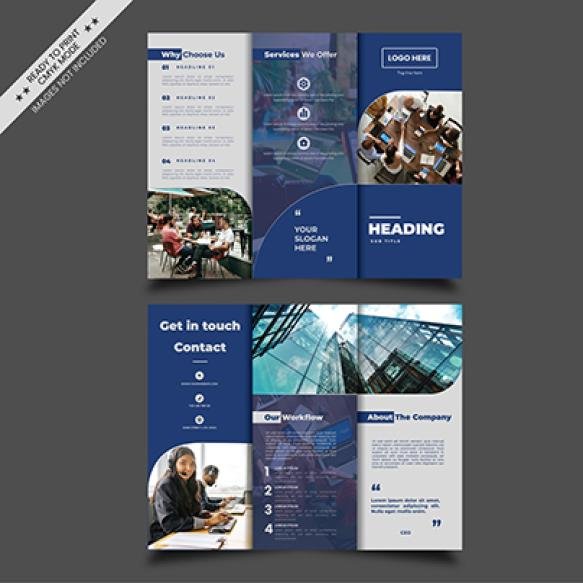 Creative Corporate Business Trifold Flyer Brochure Template Design (1)